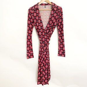 Vintage DVF Rare Midi Wrap Dress Diane von Furstenberg Size 6